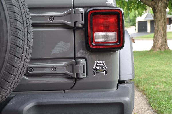 Frickin Jeep Squad sticker on a vehicle