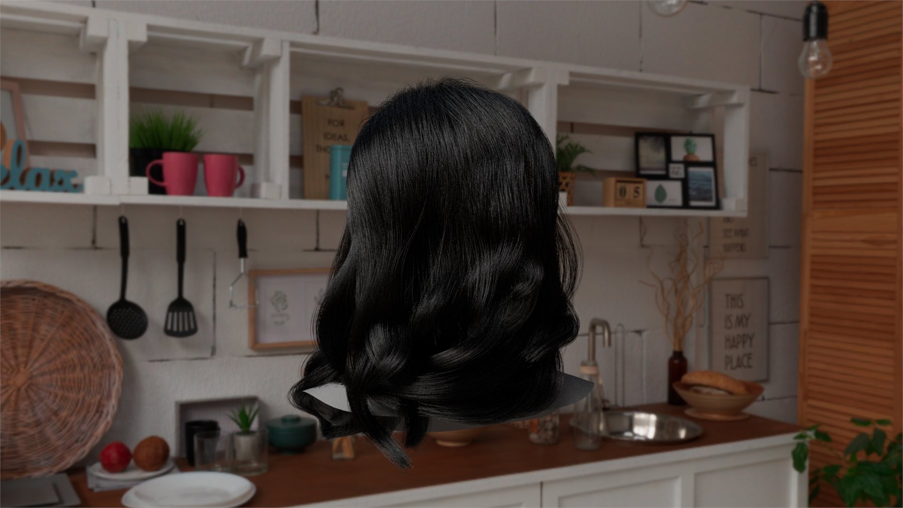 Hair groom, back view
