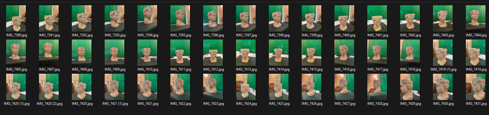 Photographing a bust from multiple angles