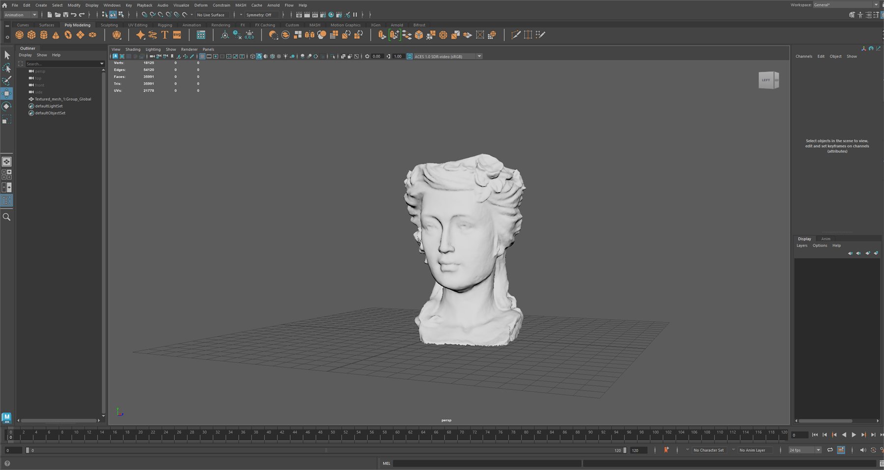 Retopologized and cleaned in Maya