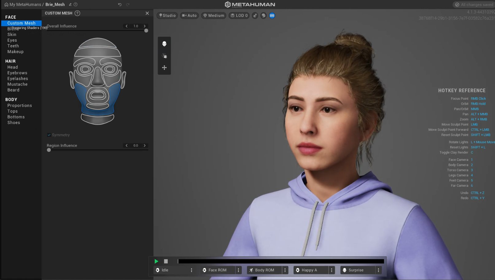 Mesh fitted in MetaHuman Builder
