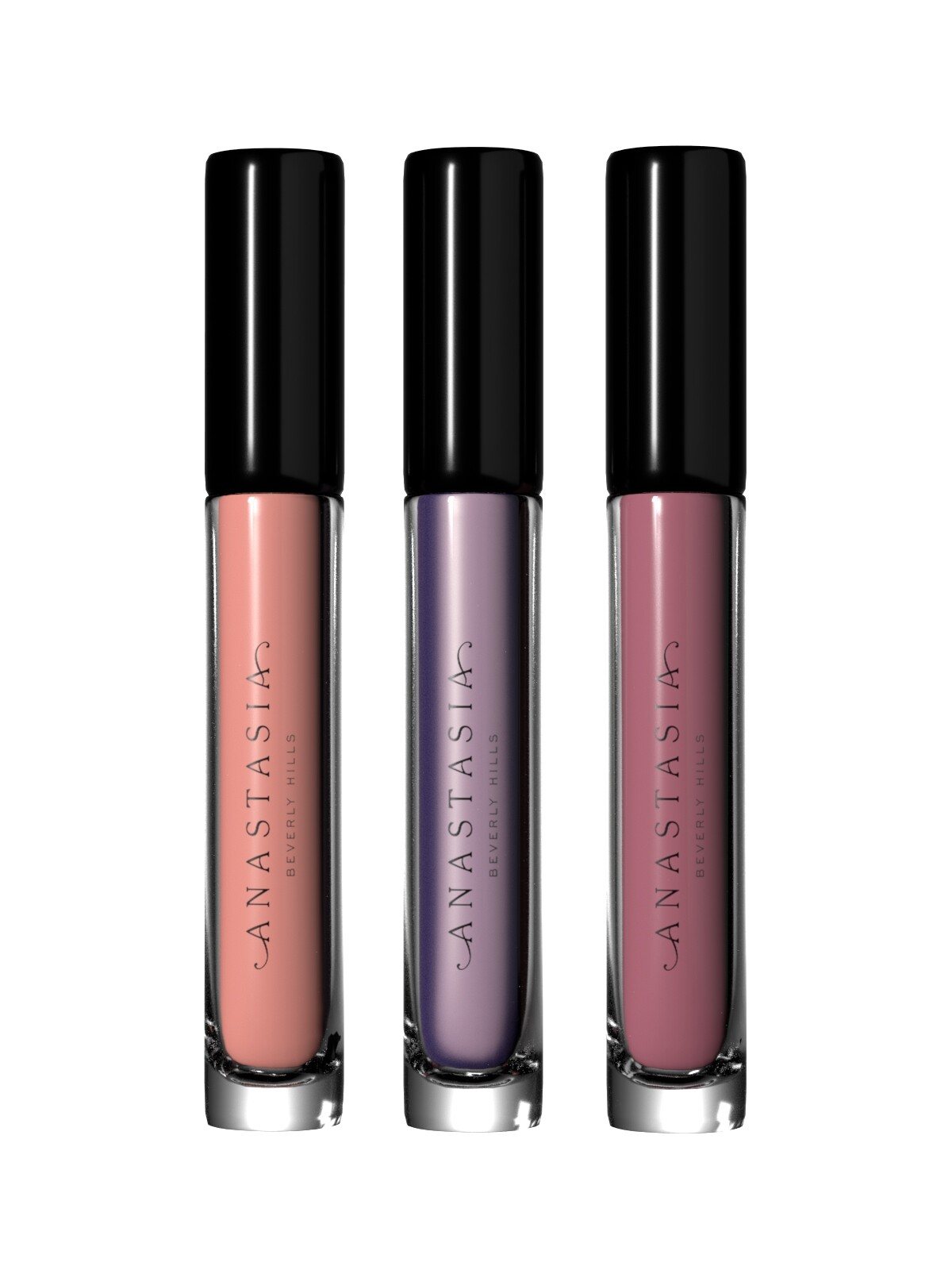 Three rendered lip gloss tubes