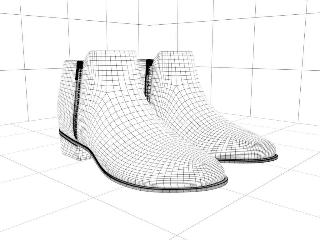 Wireframe of the two boots