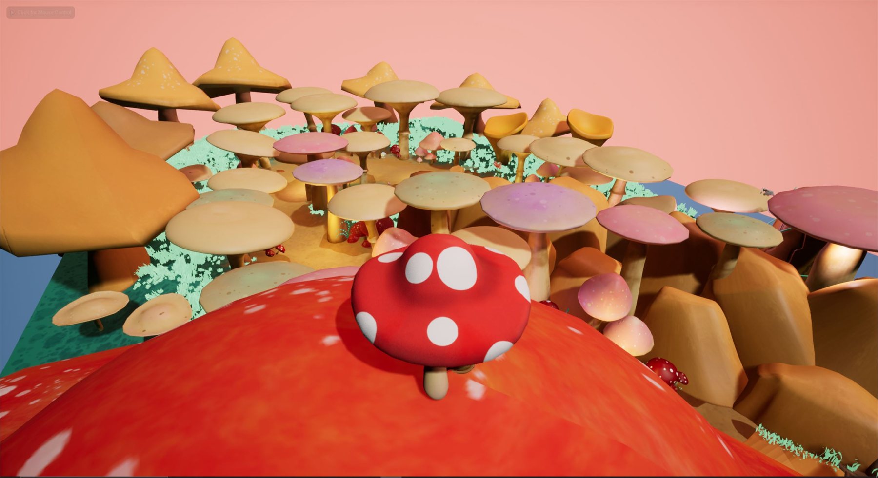A wider view of the mushroom village