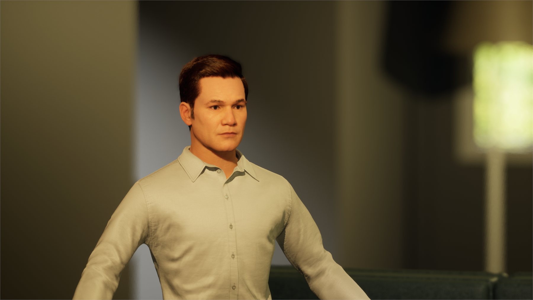 MetaHuman placed inside the finished environment