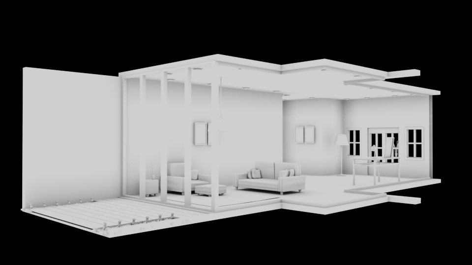 Untextured interior blockout